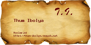 Thum Ibolya névjegykártya